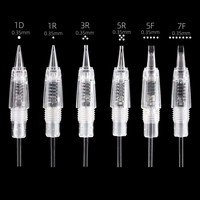 Aiguilles de tatouage jetables pour maquillage permanent 0,30 mm 3,5 mm, aiguilles à cartouche stérilisées pour sourcils, lèvres et art corporel