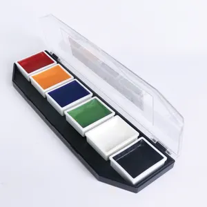 Palette de peinture pour le corps imperméable à base d'alcool, 6 couleurs, longue durée, pour les fournitures de peinture corporelle