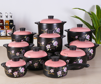 Ensemble de casseroles en céramique antiadhésives écologiques de haute qualité avec couvercle en verre, design minimaliste de style chinois pour cuisinière à gaz