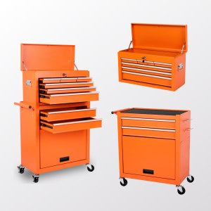 Caja de Herramientas Rodante 2 en 1 con 8 Cajones, Directo de Fábrica, Carro de Herramientas Metálico Desmontable con Ganchos Laterales para Garaje, Taller de Reparaciones - Product Image 1