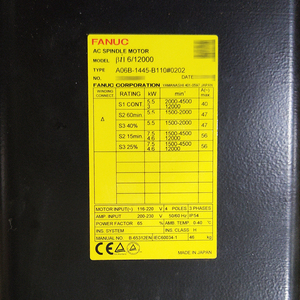 A06B-1445-B110 # Motor de Husillo AC 0202 FANUC Nuevo Original para CNC PLC - Product Image 2