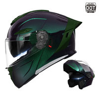 Casque de moto modulaire DOT, coque ABS, casque rabattable, double visière, casque de moto de course sécurisé