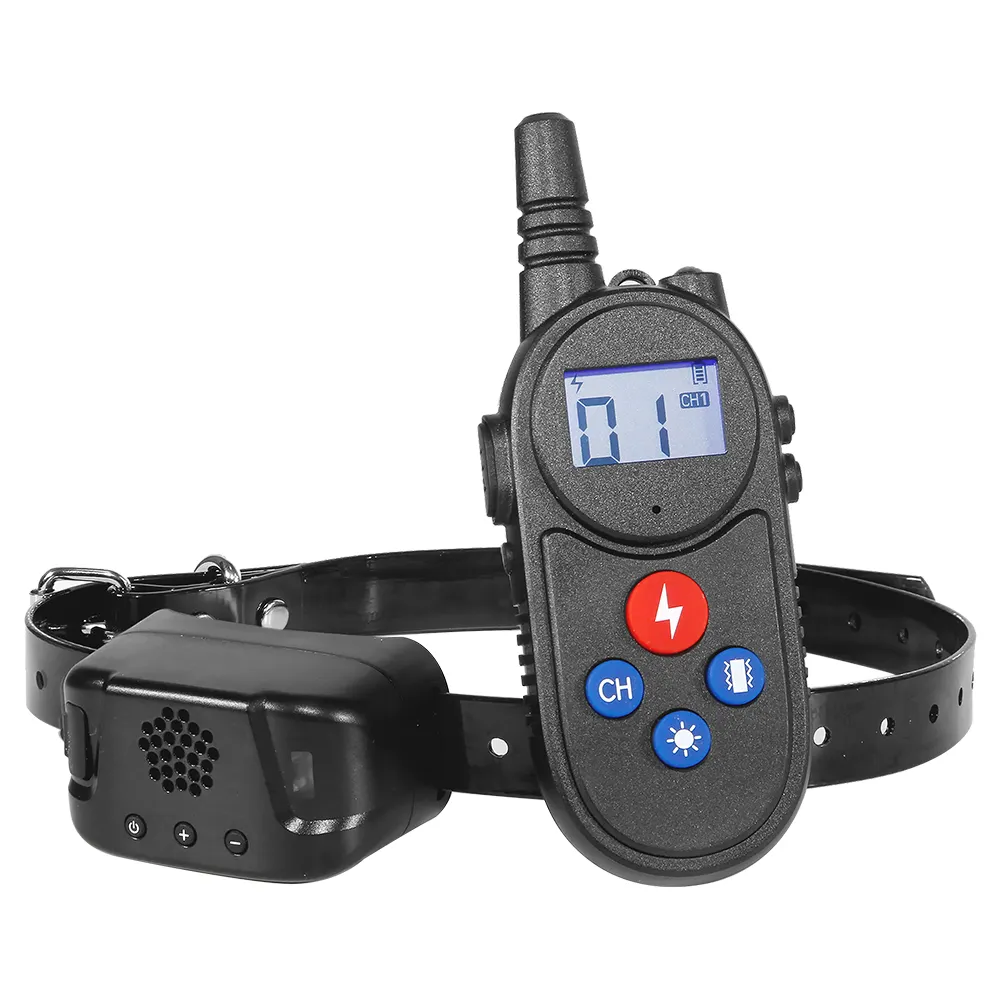 Amazon Online Pet Training Produkte Wiederauf ladbare Piepser/Vibration/Statischer Schock/LED IPX6 Pet Dog Trainings halsband