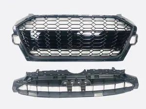 RS4 B9.5 Front Grill Fit For Audi A4 S4 B9.5 Glossy Black RS4 Honeycomb Bumper Grill For Audi A4 S4 2020 2021 2022