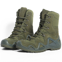 Bottes tactiques d'extérieur imperméables et antidérapantes Shero à tige haute pour la randonnée, le trekking et les sports, durables, unisexes, vert olive, microfibre, chaudes