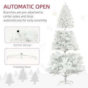 Sapin de Noël non éclairé de 1,80 m de haut, 1000 pointes de branches, base en acier à ouverture automatique, décoration de Noël d'intérieur - Product Image 5