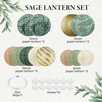 12 pièces lumières magiques fête décor tissu pompons lanternes en papier nid d'abeille boule guirlandes suspendues ensemble de fête pour douche nuptiale