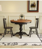 Französischer Massivholz-Ausziehtisch Amerikanischer Retro-Stil Kleiner Apartment-Esstisch Runder Wohnzimmer-Klapptisch