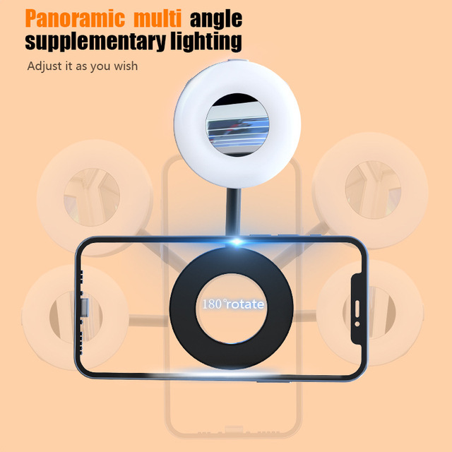 Magnetic Beauty Selfie Light Rechargeable LED Fill Light Mirror for Camera Vlog Makeup Video Photography Selfie Portable