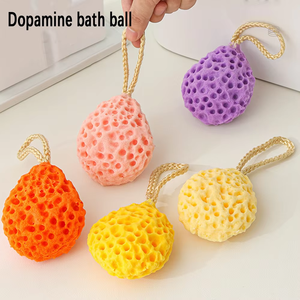 Balle <span class=keywords><strong>de</strong></span> bain nid d'abeille, fleur <span class=keywords><strong>de</strong></span> bain en <span class=keywords><strong>coton</strong></span>, balle <span class=keywords><strong>de</strong></span> bain douce et non-dispersable pour la maison, pour le gommage et la mousse - Product Image 1