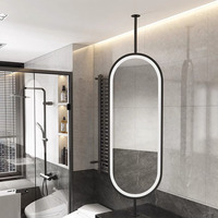 Miroir de salle de bain moderne à LED avec capteur tactile intelligent, miroir mural de salle de bain à LED