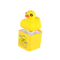 Custom UV Printed LED Quacking Duck Push Button Keycap Charms Plastic Stress Relief Fidget Toy Keychain for Kids