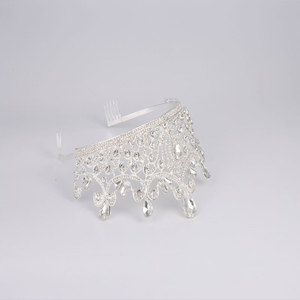 Coronas y Tiaras Altas Decorativas de Aleación Plateada, Tiara Grande de Cristal para Reina, Cumpleaños, Boda, Corona para Concurso <span class=keywords><strong>Miss</strong></span> Universo - Product Image 2