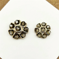 Bouton carré en métal plaqué personnalisé JINYU, lavable, avec strass, doré, fantaisie, à tige, pour vêtements, en alliage de zinc sans nickel