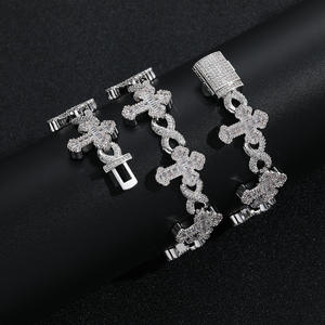 Collar Hip Hop Vintage con Cadena de Eslabones Cruzados Infinitos con Circonitas Brillantes, Proveedor Verificado por BES, Venta al por Mayor de Fábrica - Product Image 2