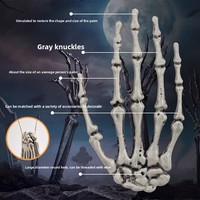 En stock : Main de squelette en plastique avec griffes de crâne pour Halloween, accessoires pour maison hantée, décorations d'horreur pour fêtes et farces, utilisation intérieure, Pâques