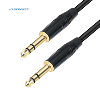 Câble audio pour console de mixage de guitare stéréo 6.35mm TRS mâle à mâle 1/4 plaqué or 1m 2m 3m