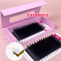Fournitures de Cils Marque Blanche Extensions de Cils Vison Easy Fan Volume Noir Mat Extensions de Cils Individuels Cachemire Plateau de Cils