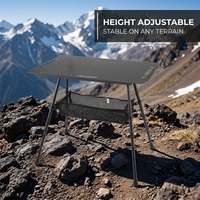 Table de camping pliante tactique en aluminium sur mesure OEM, hauteur réglable, mobilier d'extérieur pour pique-nique, barbecue, randonnée, plage