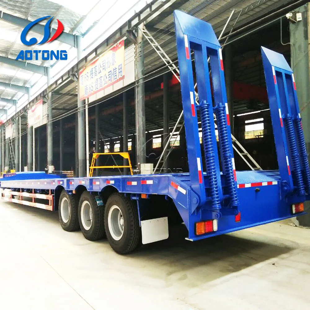 China Hersteller 2,3,4 Axle Low bett low boy heavy duty truck trailer für verkauf