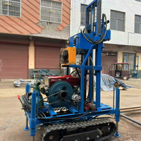 Plateforme de forage de puits d'eau portable à moteur diesel avec pompe et moteur, profondeur 200 m, pour l'approvisionnement en eau rural