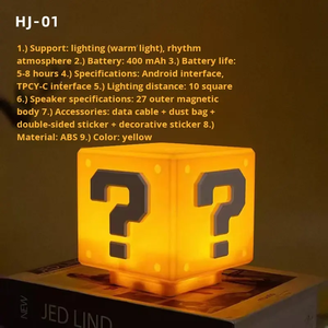 Lampe cube <span class=keywords><strong>Question</strong></span> Mark 3000K blanc chaud, alimentée par batterie, veilleuse d'ambiance de bureau, lampe décorative de chevet - Product Image 2
