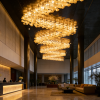 Lustre modulaire en verre en forme de nuage, style art moderne, pour hall d'hôtel et centre commercial