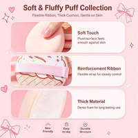 Lot de 2 éponges de maquillage coussin d'air, pour fond de teint, utilisation humide et sèche, lavables, type guimauve