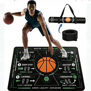 Tapete de Entrenamiento de Baloncesto para Interiores y Exteriores, Antideslizante, de Goma, con Agarre para Práctica de Drible y Movimiento de Pies - Product Image 1