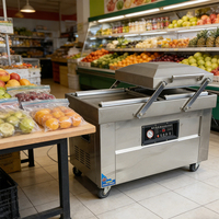Scelleuse sous vide à double chambre 800PD pour production en série, scellage alimentaire commercial, facile à nettoyer et durable, universelle pour aliments secs et humides