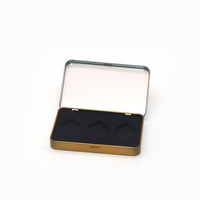 Nouvelles idées de produits 2024 Récipient en métal noir Flip Lid Beauty Press on Nails Storage Packaging Charnière Tin Box