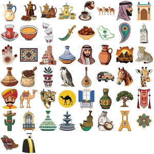 Nouvellement 50PCS Moyen-Orient culture Palestine Istanbul Dubaï autocollant - Product Image 3