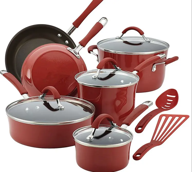 Aluminum non-stick kitchen ware pot and pan set