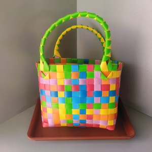 Babymeisjesmode Casual stevige schoudertassen van stro Rugzakaccessoires Kinder portemonnee Strandtas - Product Image 4