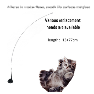Jouet pour chat auto-entretenant, résistant aux morsures, en fil d'acier avec ventouse, plume et clochette - Product Image 5