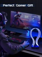 Support pour casque à thème gaming avec éclairage 16 couleurs, motif PCB, ports de charge USB Type-C - Cadeau pour les gamers et les passionnés de musique