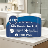 Papier toilette gaufré ultra doux en fibres vierges pour hôtels, emballage et taille personnalisés en gros, directement de l'usine