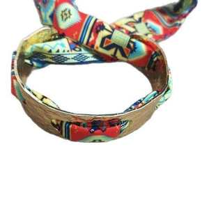 <span class=keywords><strong>Brazalete</strong></span> de Metal y Tela de Estilo Étnico Bohemio, Joyería para Cubrir Cicatrices en la Muñeca, Protector de Muñeca <span class=keywords><strong>con</strong></span> Borde Ancho - Product Image 5
