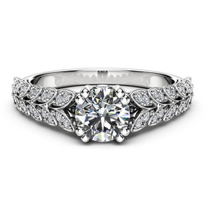 Anello da Donna con Doppia Fila di Foglie e Micro Incastonature di Zirconi, Elegante Gioiello per Uso Quotidiano e Feste - Product Image 5