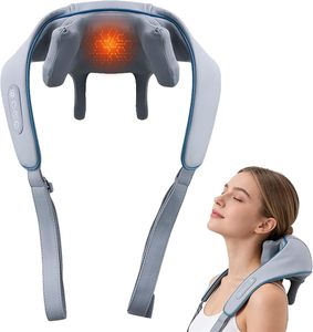 Écharpe de massage Shiatsu chauffante électrique portable de haute qualité pour le cou, les épaules, le dos et le corps entier, outil de soulagement de la douleur pour les voyages - Product Image 1