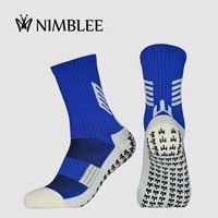 Chaussettes de football antidérapantes respirantes pour hommes, de haute qualité, pour équipes sportives, personnalisées, avec grip, pour la course à pied et le football.
