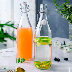 Venta caliente 2025 Clear Flip Top Bottle 250ml 500ML 750ml 1 Litro Glass Swing Top Glass Bottle - Product Image 6