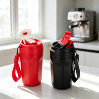 Tasses à café octogonales portables en acier inoxydable à double paroi isolées sous vide, anti-fuite, pour le bureau et l'extérieur