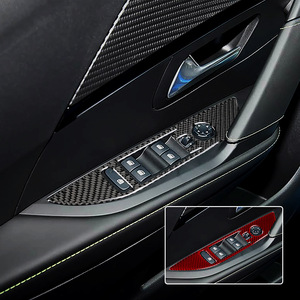 Pour <span class=keywords><strong>Peugeot</strong></span> <span class=keywords><strong>208</strong></span> 2020 <span class=keywords><strong>2021</strong></span> 2022 2023 2024 2025 – Autocollant de garniture en fibre de carbone pour cadre de levier de vitesse de console centrale et interrupteur de fenêtre - Product Image 4