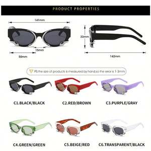 Lunettes de soleil rectangulaires de luxe Steampunk pour femmes, avec logo personnalisé, monture petite, décor serpent, style punk, vente en gros - Product Image 4