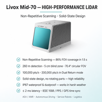 Capteur LiDAR Livox Mid-70 à balayage non répétitif, champ de vision circulaire de 70,4°, portée de 260 m, zone aveugle de 5 cm, IP67, 100BASE-TX pour AGV AMR