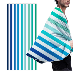 Grande serviette de plage en microfibre imprimée personnalisable antimicrobienne à séchage rapide pour adultes pour le camping Serviette de plage recyclée - Product Image 1