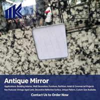 Panneau mural en verre miroir antique massif industriel, 3 mm d'épaisseur, haute résistance, pour salle de bain et cuisine, vente en gros usine