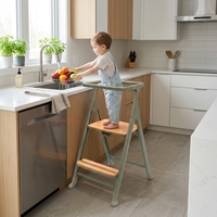 Siège bébé modulaire 4-en-1, tour d'apprentissage Montessori, structure en bois ultra-stable et durable, fonction chaise adulte, design pliable facilement