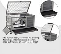 Poulailler en bois de sapin massif avec plateau de nettoyage extractible, grande cage extérieure pour poules avec nichoir et barre de repos